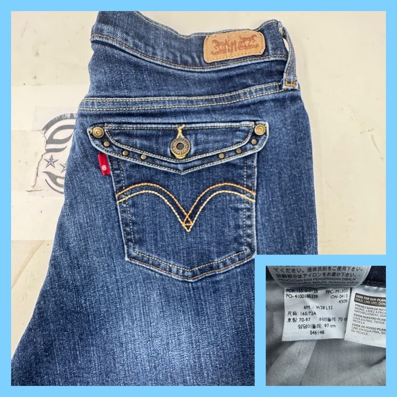 Levi Strauss Signature Denim - Levi Strauss Womens Bootcut Jeans Dark Wash Embellished Pockets Size 6M
